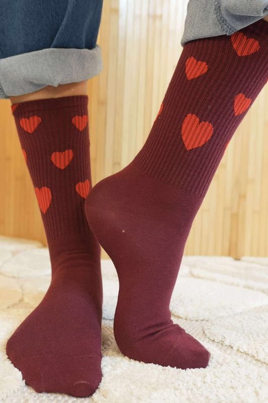 Heart & Sole Socks Burgundy